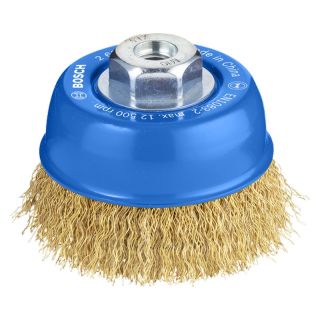 Perie oala Bosch PRO Metal, fir ondulat otel 0.3mm, M10, 75mm