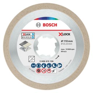 Disc diamantat ceramica/marmura Bosch Ceramic, X-Lock, 110x22.23x1.6mm
