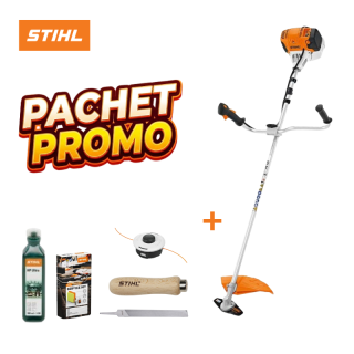 Pachet combo Stihl - FS 131 Motocoasa 1.40kW + Cap pentru cosit AutoCut 27-2 + Ulei HP Ultra 100ml + Servicing kit + Pila lata 200-3 + Maner pila A100