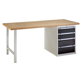Banc de lucru Thurmetall 2000x700x840mm, 4 sertare, gri antracit