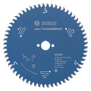 Panza fierastrau circular Bosch EXPERT for Laminated Panel, 190x20x2.6/1.6mm, 60 dinti