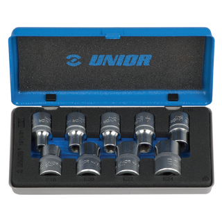 Set capete chei tubulare Unior 191MB1, 1/2", TX, 9 piese
