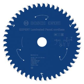 Panza fierastrau circular Bosch EXPERT Laminated Panel cordless, 165x20x1.8/1.2mm, 48 dinti