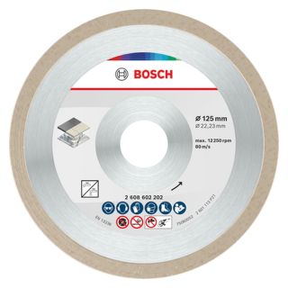 Disc diamantat ceramica/marmura Bosch Ceramic, 125x22.23x1.6mm, 10 bucati