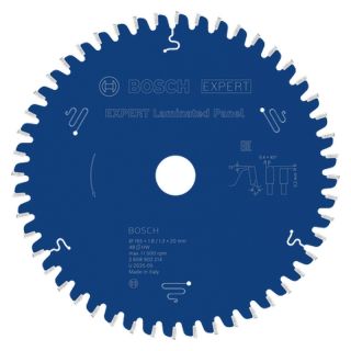 Panza fierastrau circular Bosch EXPERT Laminated Panel, 165x20x1.8/1.3mm, 48 dinti