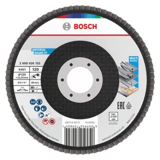 Disc lamelar slefuire multi-material Bosch X451, 125x22.23mm, G120, 15 bucati
