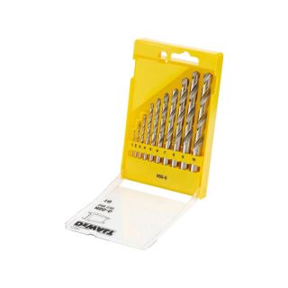 Set burghie pentru metal Dewalt HSS-G, cilindrica, 1-10mm, 10 bucati
