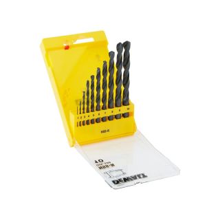 Set burghie pentru metal Dewalt HSS-R, cilindrica, 1-10mm, 10 bucati
