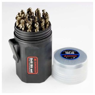 Set burghie pentru metal Euroboor HSS-Co, 3 laturi, 4-13mm, 25 bucati