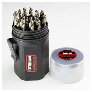 Set burghie pentru metal Euroboor, 3 laturi, 4-13mm, 25 bucati