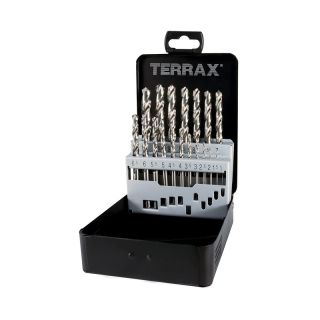 Set burghie pentru metal Ruko Terrax, HSS-G, tip N, cutie metal, cilindrica, 1-10mm, 19 bucati