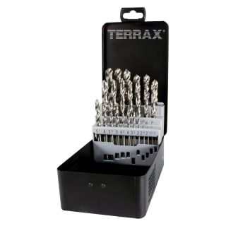 Set burghie pentru metal Ruko Terrax, HSS-G, tip N, cutie metal, cilindrica, 1-13mm, 25 bucati
