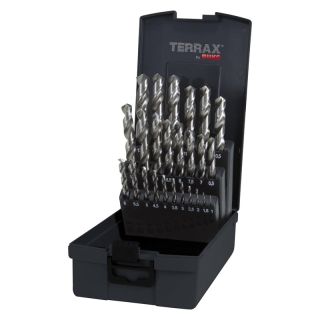 Set burghie pentru metal Ruko Terrax, HSS-G, tip N, cutie plastic, cilindrica, 1-13mm, 25 bucati