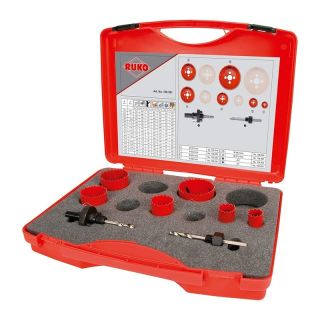 Set carote HSS Bi-Metal Ruko PK1, 19-57mm, 8 piese