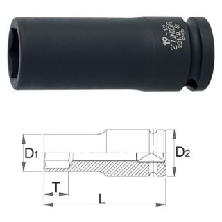 Cap cheie tubulara de impact Unior, lunga, 1/2", 21mm