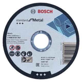 Disc taiere multi-material Bosch Standard for Metal, 115x22.23x1mm