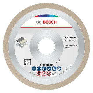 Disc diamantat ceramica/marmura Bosch Ceramic, 115x22.23x1.6mm, 10 bucati