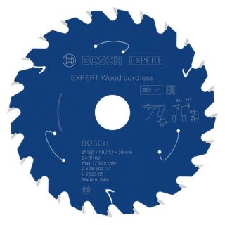 Panza fierastrau circular Bosch EXPERT Wood cordless, 120x20x1.8/1.2mm, 24 dinti