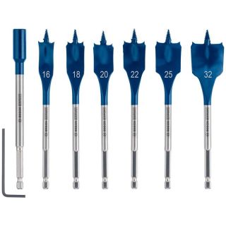 Set burghie plate pentru lemn Bosch, hexagonal, 16-32mm, 7 bucati