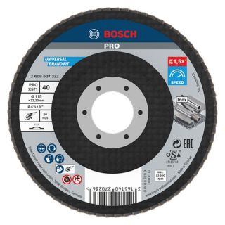 Disc lamelar slefuire otel/inox Bosch PRO X571, 115x22.23mm, G40