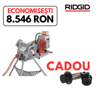 Pachet combo Ridgid - Dispozitiv de canelat 918 + Set role canelare 1 1/4" - 1 1/2"