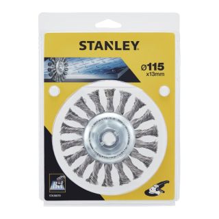 Perie disc Stanley, fir rasucit otel, M14, 115mm