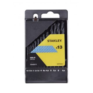 Set burghie pentru metal Stanley HSS-R, cilindrica, 1.5-6.5mm, 13 bucati