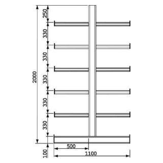 Raft cu console Meta ATLAS ST 5450mm pe 2 parti