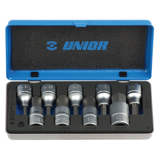 Set capete chei tubulare Unior 192/14INCH, 1/2", HEX, 8 piese