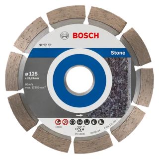 Disc diamantat minerale dure Bosch Standard for Stone, 125x22.23x1.6mm, 10 bucati