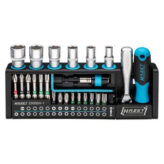 HAZET Suport unelte SmartHolder 2300SH-1 ∙ Hexagon masiv 1/4 țol (6,3 mm), Patrat gol 1/4 țol (6,3 mm) ∙ Profil fanta, Profil suruburi in cruce PH, Profil Pozidriv PZ, Profil hexagon interior, Profil TORX interior, Profil de tracțiune hexagon exterior ∙ 0