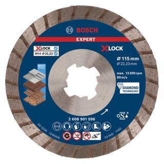 Disc diamantat beton/caramida Bosch EXPERT Multi Material turbo, X-Lock, 115x22.23x2.4mm