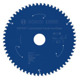 Panza fierastrau circular Bosch EXPERT Laminated Panel cordless, 190x30x2.1/1.4mm, 60 dinti