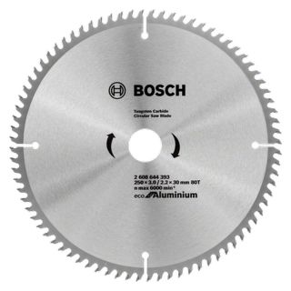 Panza fierastrau circular Bosch Eco for Aluminium, 250x30x3/2.2mm, 80 dinti