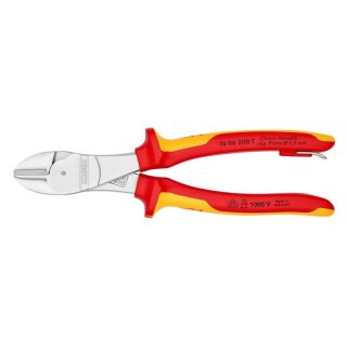 Cleste cu tais lateral Knipex 200 mm VDE cu carlig de fixare, blister