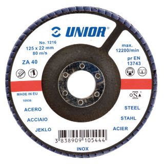 Disc lamelar slefuire otel Unior 1216, 125x22.23mm, G80