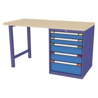 Banc de lucru Thurmetall 1500x700x840mm, 5 sertare