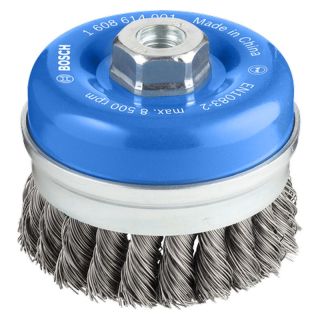 Perie oala Bosch PRO Metal, fir rasucit otel 0.5mm, M14, 90mm