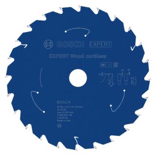 Panza fierastrau circular Bosch EXPERT Wood cordless, 165x20x1.5/1mm, 24 dinti