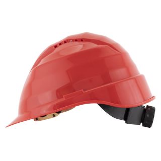 Casca de protectie ROCKMAN, benzi textile, rosu