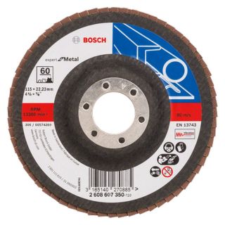 Disc lamelar slefuire otel Bosch X551 Expert for Metal, 115x22.23mm, G60