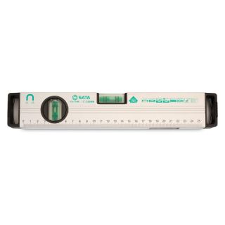 Nivela magnetica cu 2 bule Sata, aluminiu, 120cm