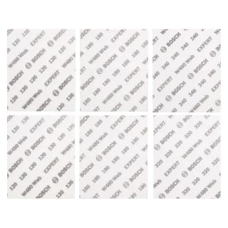 Set plase abrazive Bosch EXPERT W480 Web, 115x140mm, G120/180/240/320, 6 bucati