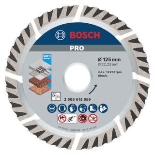 Disc diamantat multi-material Bosch PRO Multi Material, 125x22.23x2mm, 10 bucati