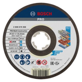 Disc taiere multi-material Bosch PRO Multi Construction, X-Lock, 115x22.23x1mm