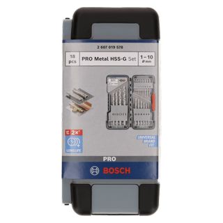 Set burghie pentru metal Bosch PRO Metal HSS-G, cilindrica, 1-10mm, 18 bucati