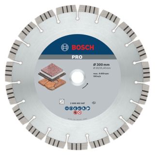 Disc diamantat steatit/minerale dure Bosch PRO Stone, 300x20/25.4x2.8mm
