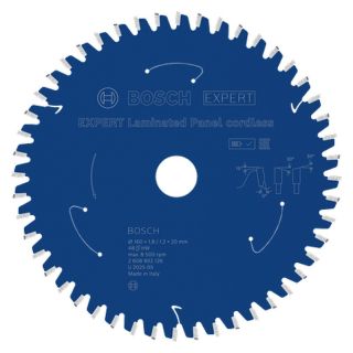 Panza fierastrau circular Bosch EXPERT Laminated Panel cordless, 160x20x1.8/1.2mm, 48 dinti