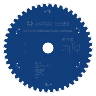 Panza fierastrau circular Bosch EXPERT Stainless Steel cordless, 165x20x1.6/1.2mm, 48 dinti