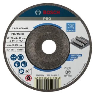 Disc polizare otel Bosch PRO Metal oSa, cu degajare, 100x16x6mm